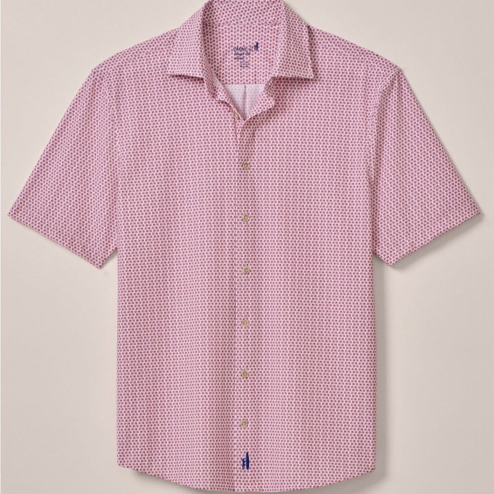 NWT Johnnie-O Caspian Hangin' Out Abstract Short Sleeve Button Shirt L - Picture 9 of 11